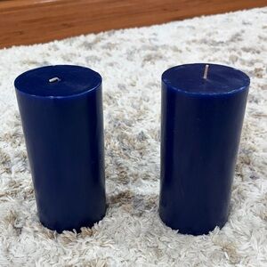 Elegant Blue Pillar Candles